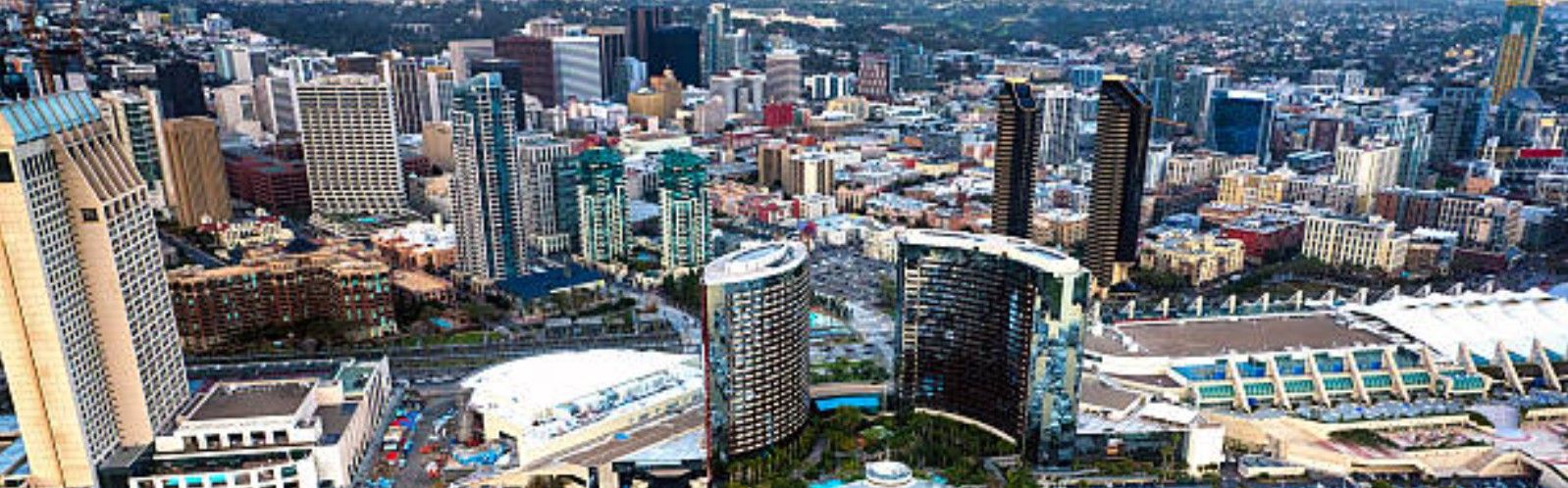San Diego Skyline At San Diego California United States. Seascape San Diego California. Business Sky Clouds Downtown Cityscape. Business Outdoors Downtown District Panning Wide. San Diego California.